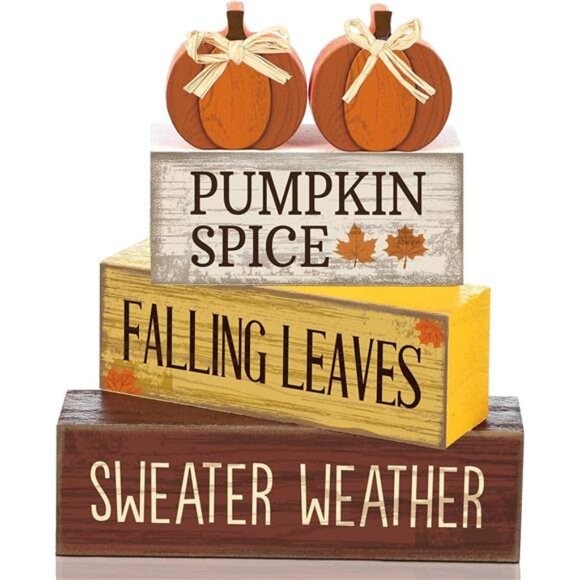 4 Pcs Fall Pumpkin Decor Fall Table Decoration Thanksgiving Tiered Tray Decor - Picture 1 of 4